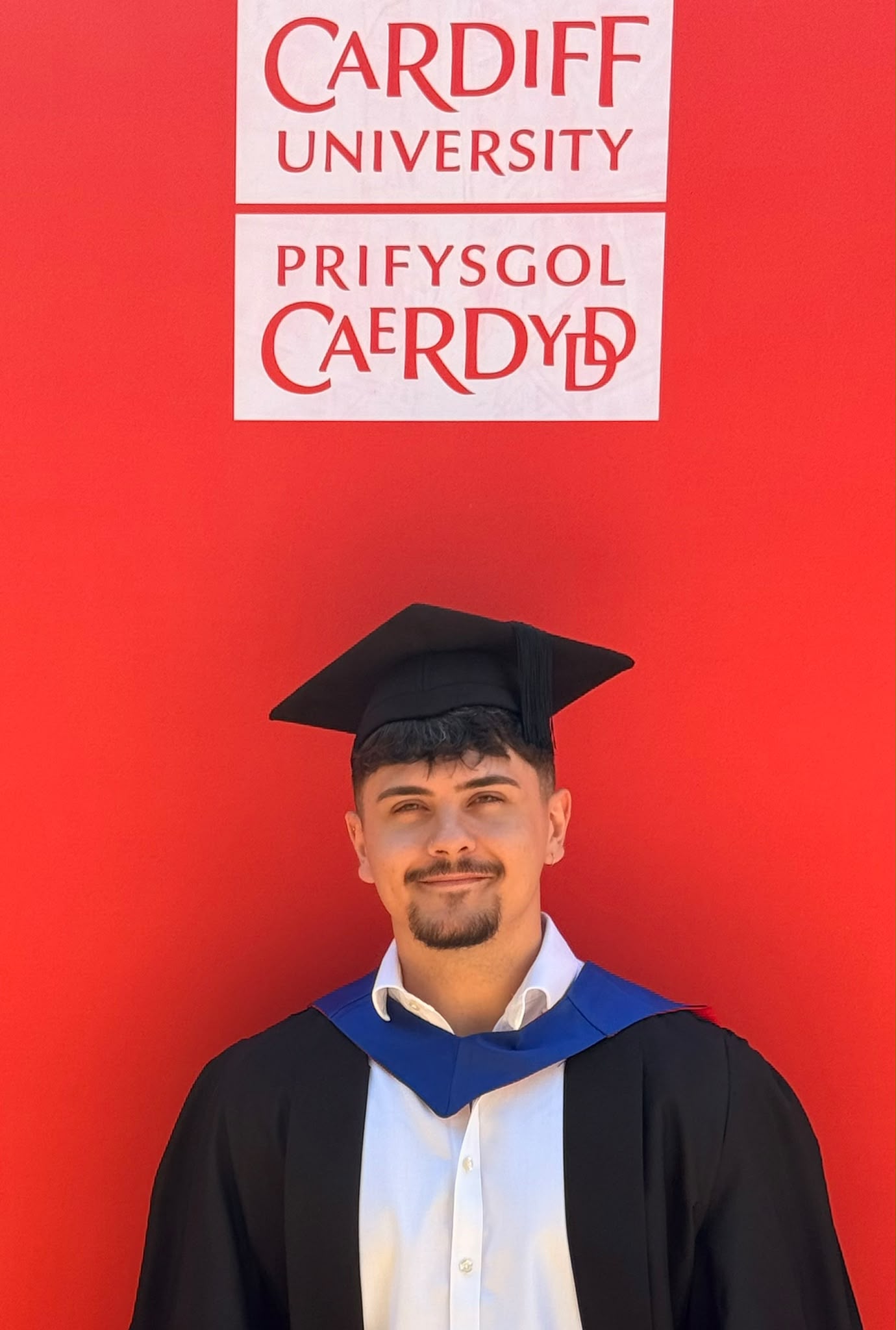 Curtis Waters at his Cardiff University graduation